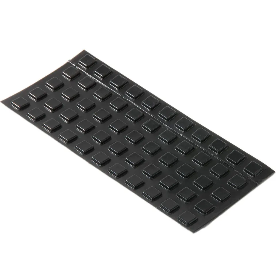 Adsamm Paracolpi adesivi quadrati 10x10 mm neri 55 pezzi silicone