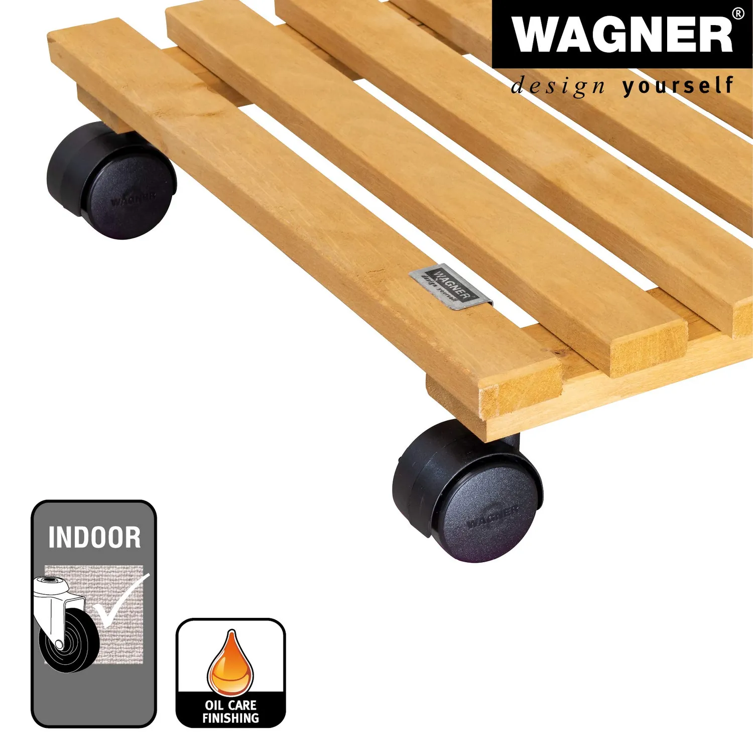 Wagner carrello piante 35x35 terracotta con ruote legno
