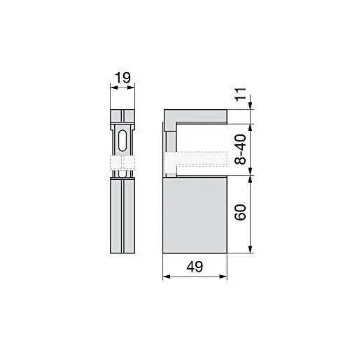 Emuca Zipp-2 reggimensola legno vetro 8-40 mm alluminio 2 pezzi
