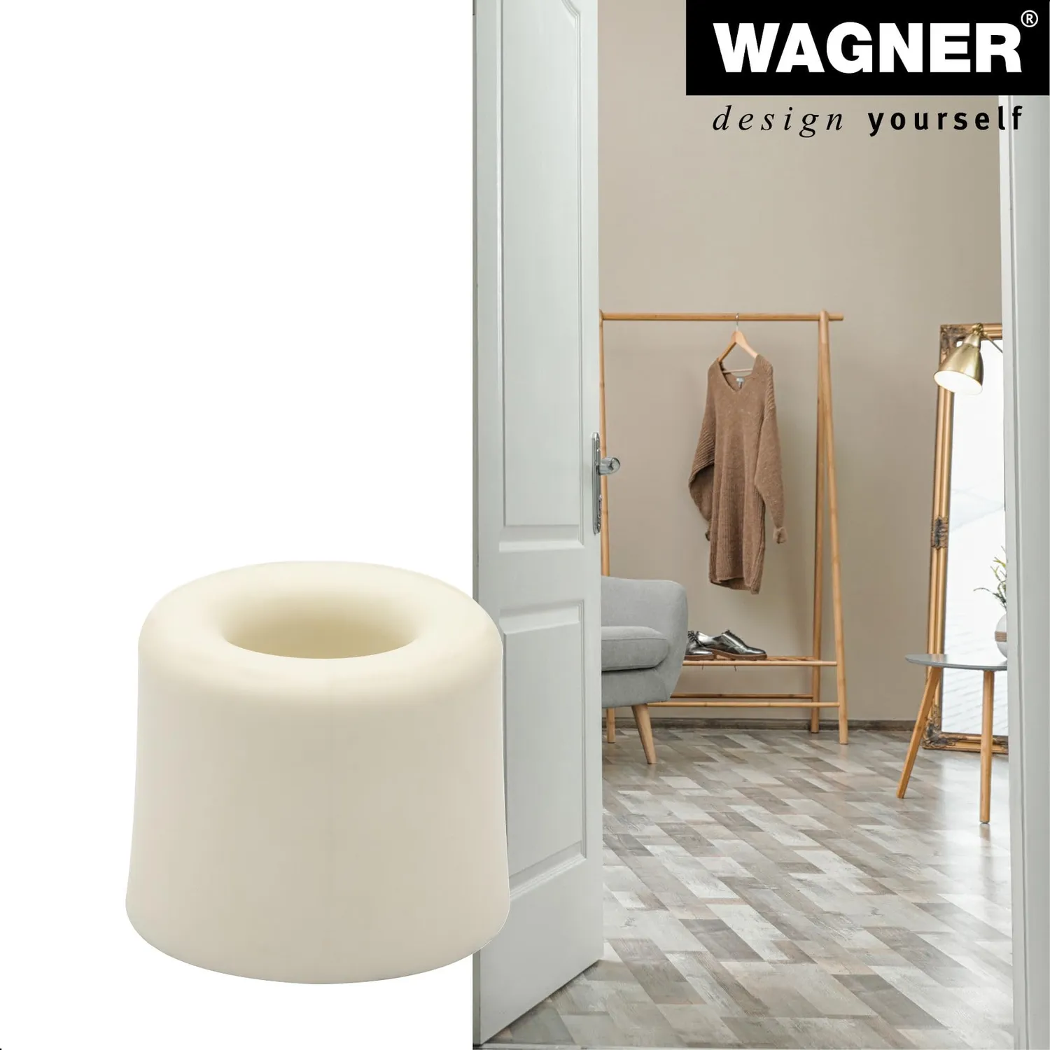 Wagner Vulkano Small 15205321 fermaporta Ø30x24 bianco