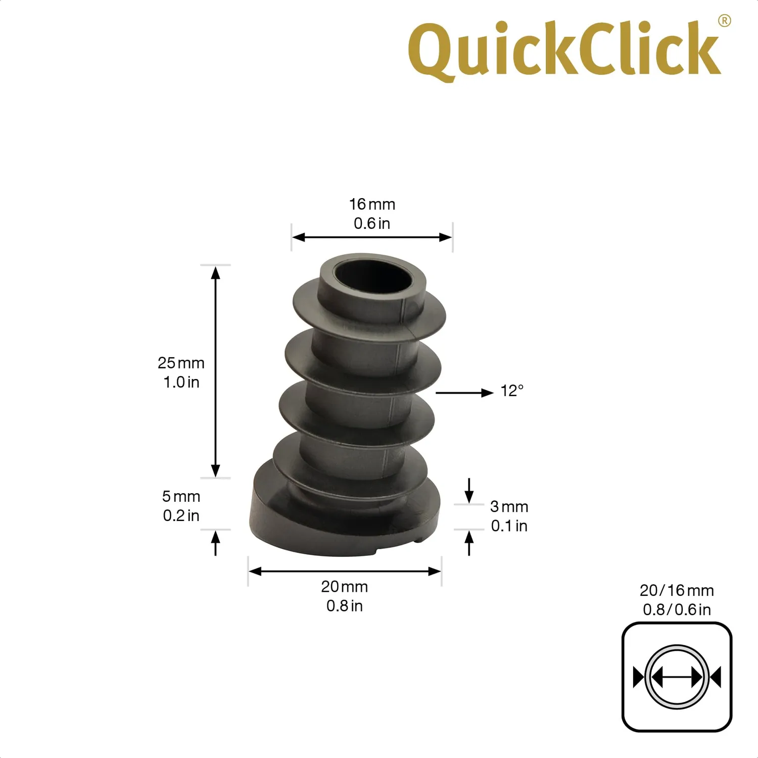 Wagner QuickClick 15786800 piedini da inserire 4 pezzi 16/20 mm