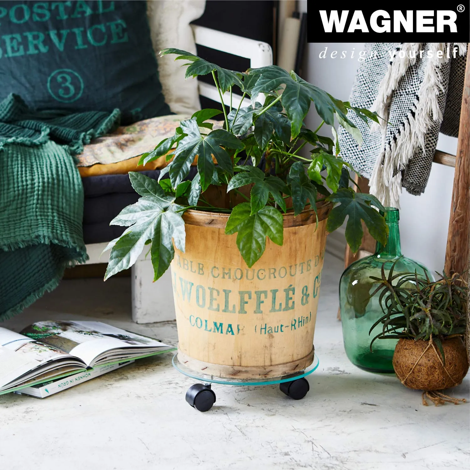 Wagner Vetro 20016501 carrello per piante Ø28 cm vetro