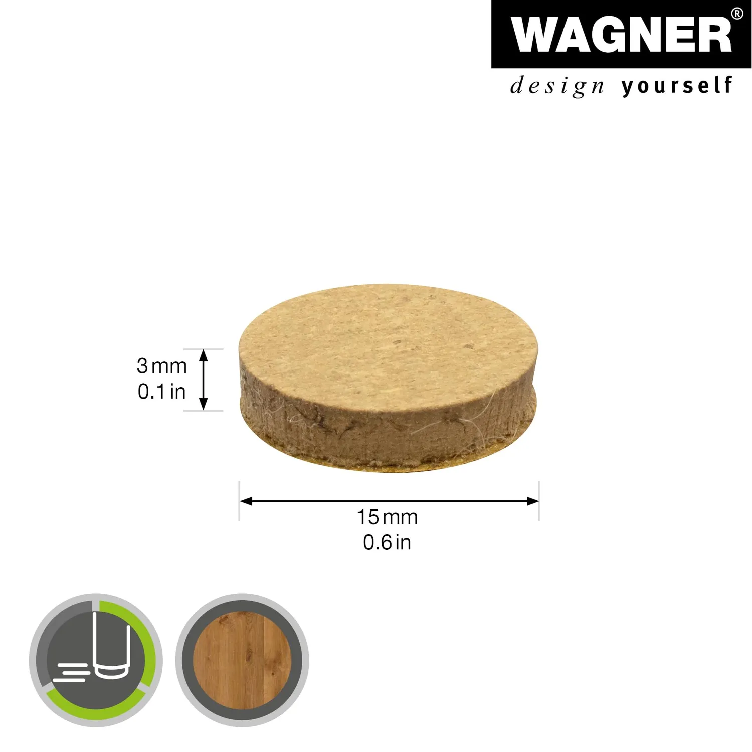 Wagner SYNO EH 1015 pattini adesivi Ø15 mm 16 pezzi