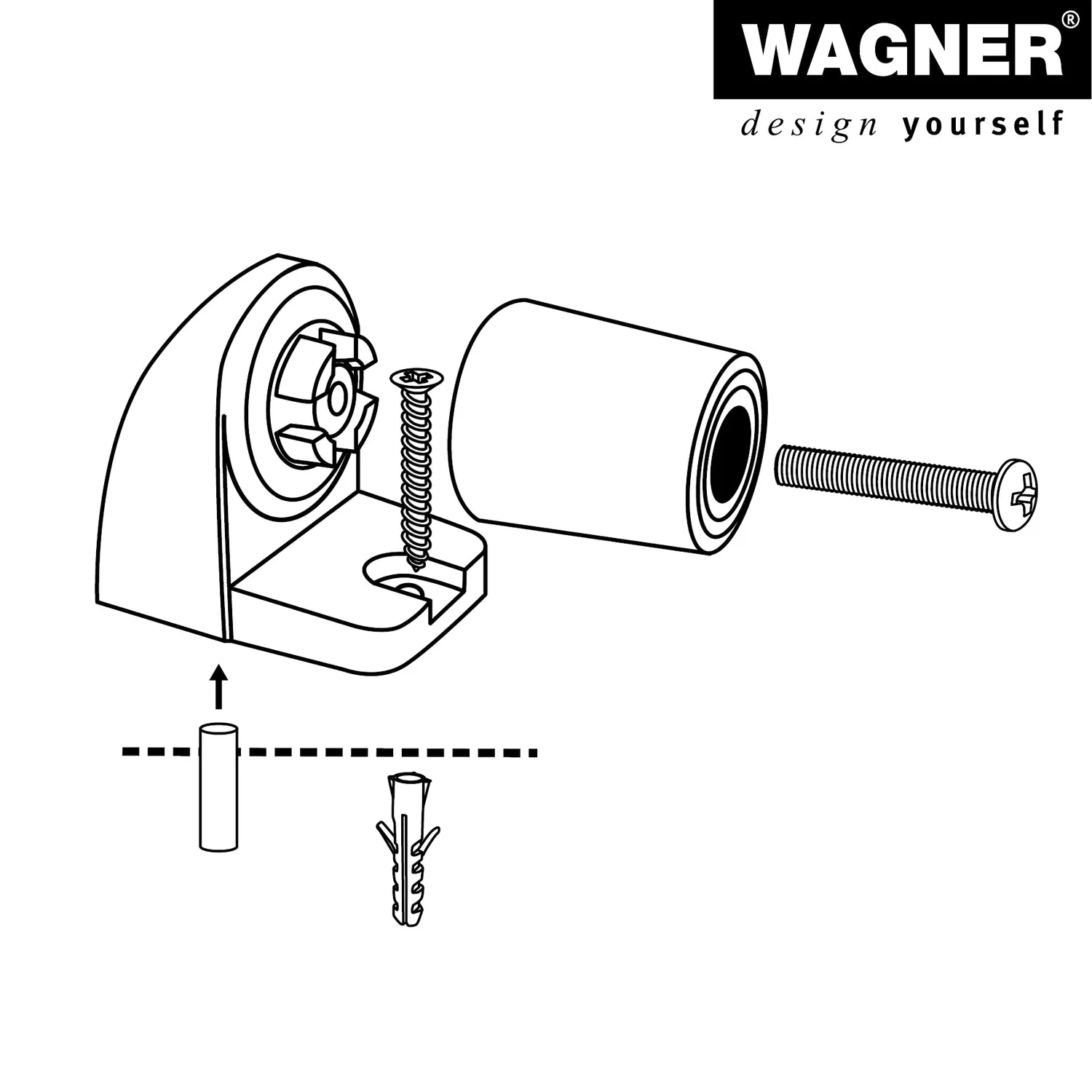Wagner Hook fermaporta pavimento alu 60x38x50 mm