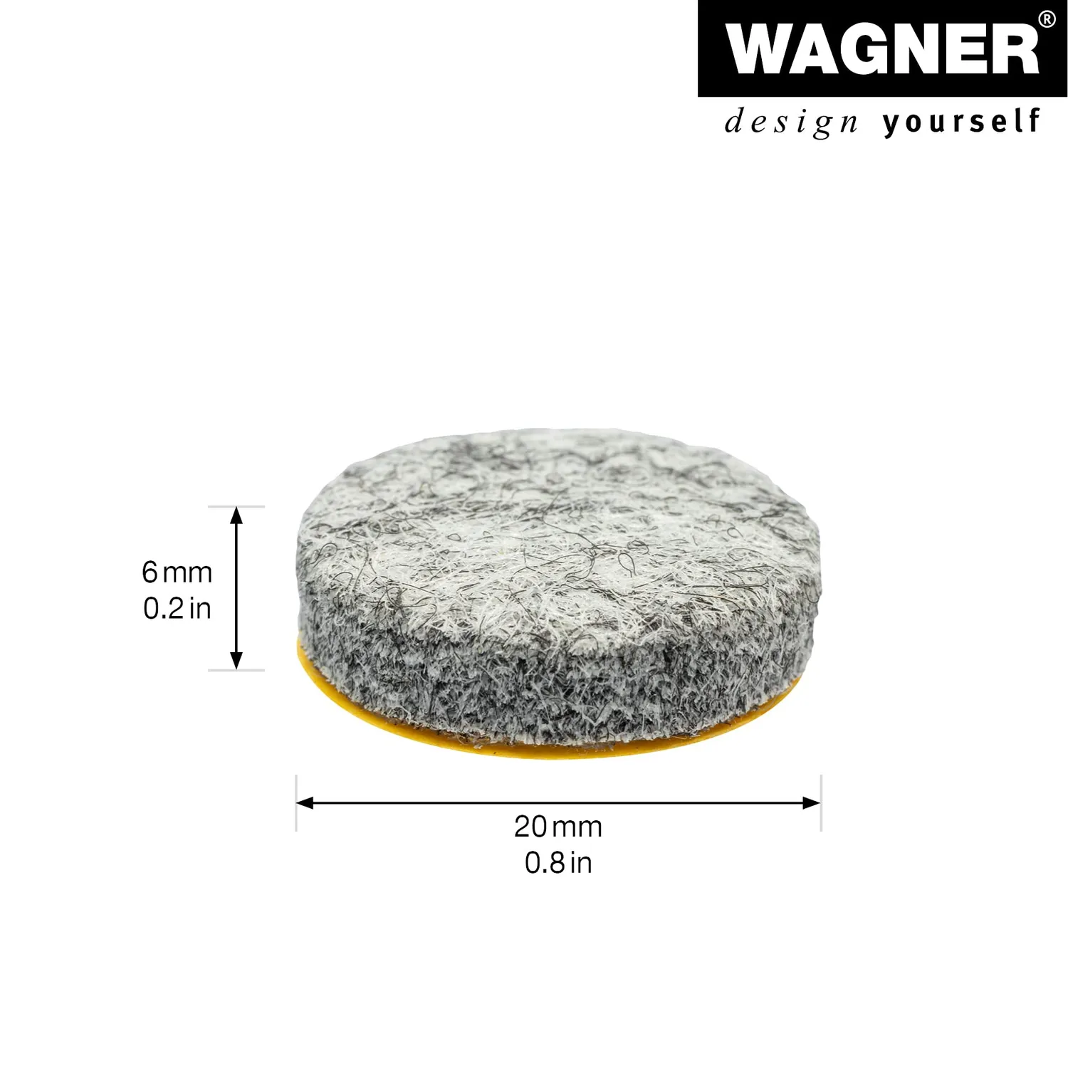 Wagner piedini feltro autoadesivi tondi neri 20x6 mm 16 pezzi