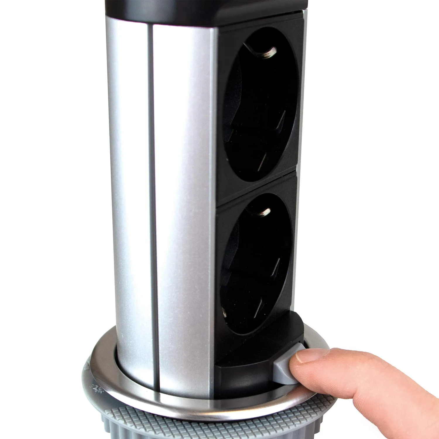 Emuca Torretta Multipresa Scomparsa 2 Schuko+2 USB Push