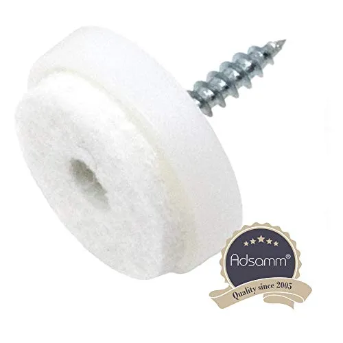 Adsamm feltrini con vite bianchi Ø24mm 16 pezzi tondi