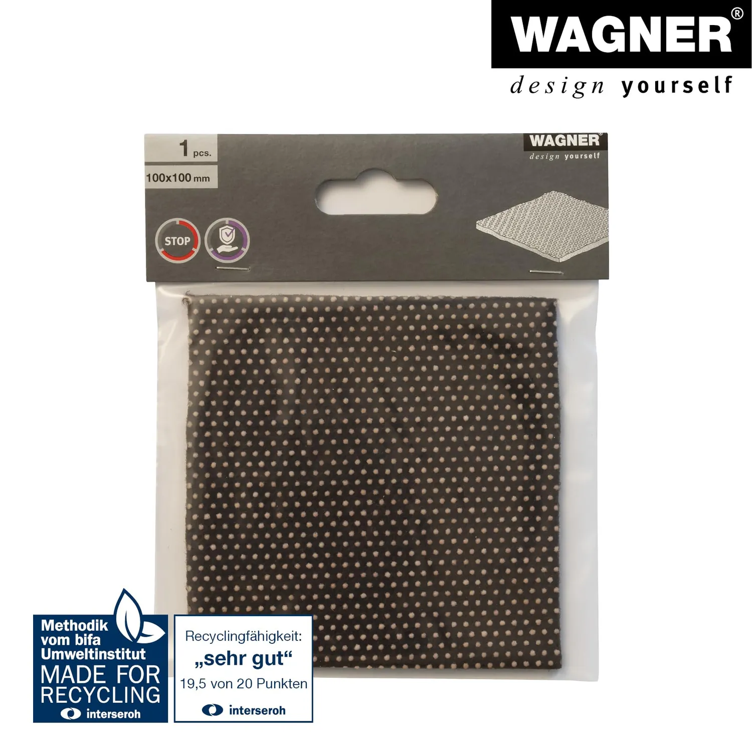 Wagner EH 0110 16011099 piastra antiscivolo 100x100 mm autoadesiva feltro