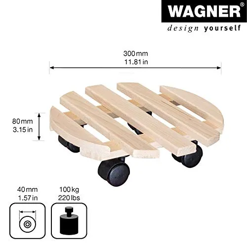 WAGNER carrello piante rotondo Ø30x8 cm faggio naturale