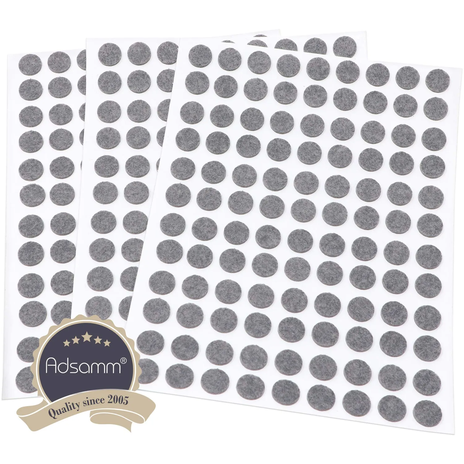 Adsamm feltrini autoadesivi Ø 10 mm grigi 324 pezzi ultrasottili