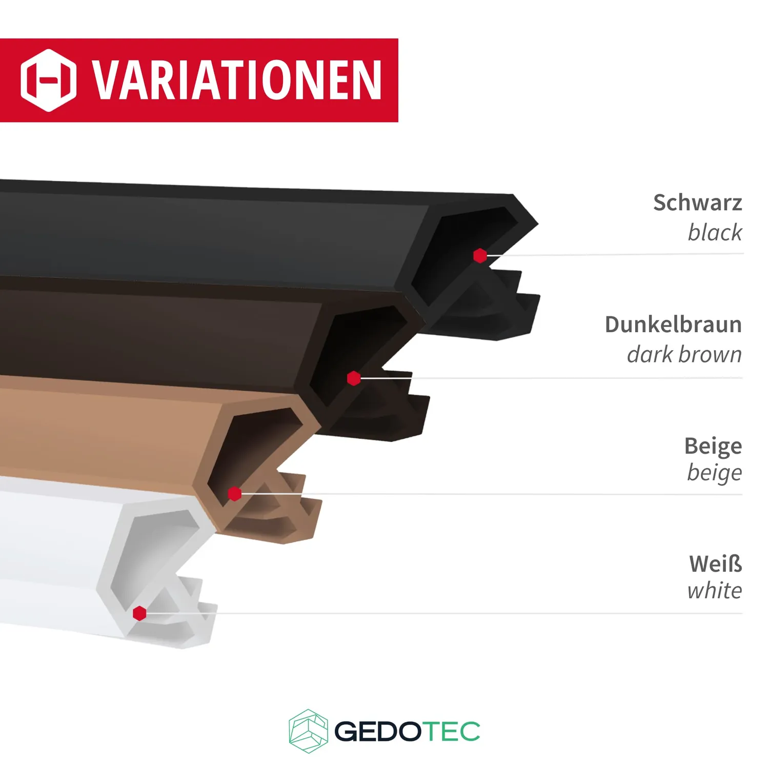 Gedotec M680 Guarnizione Telaio Porta Beige 25 m PVC
