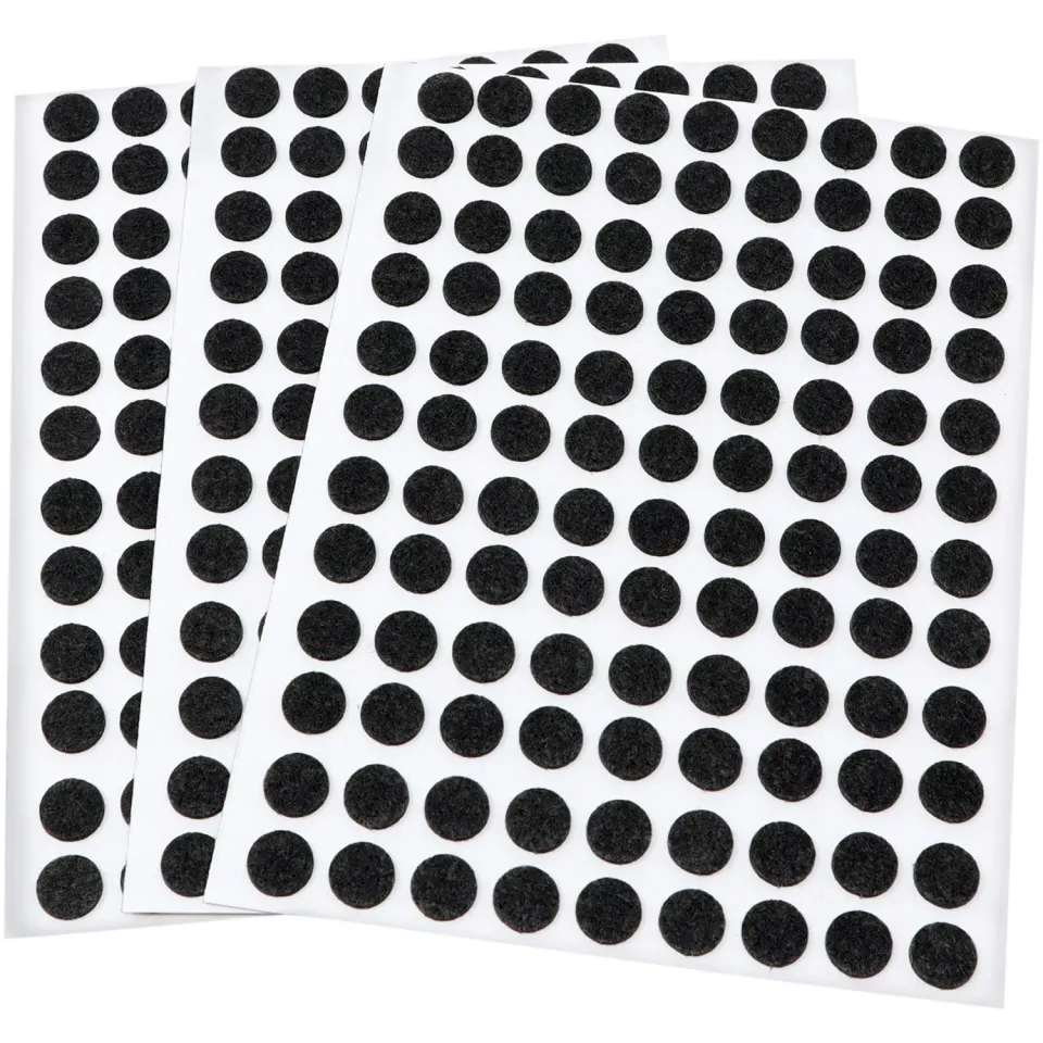 Adsamm Feltrini Adesivi neri Ø10mm 324 pezzi ultrasottili