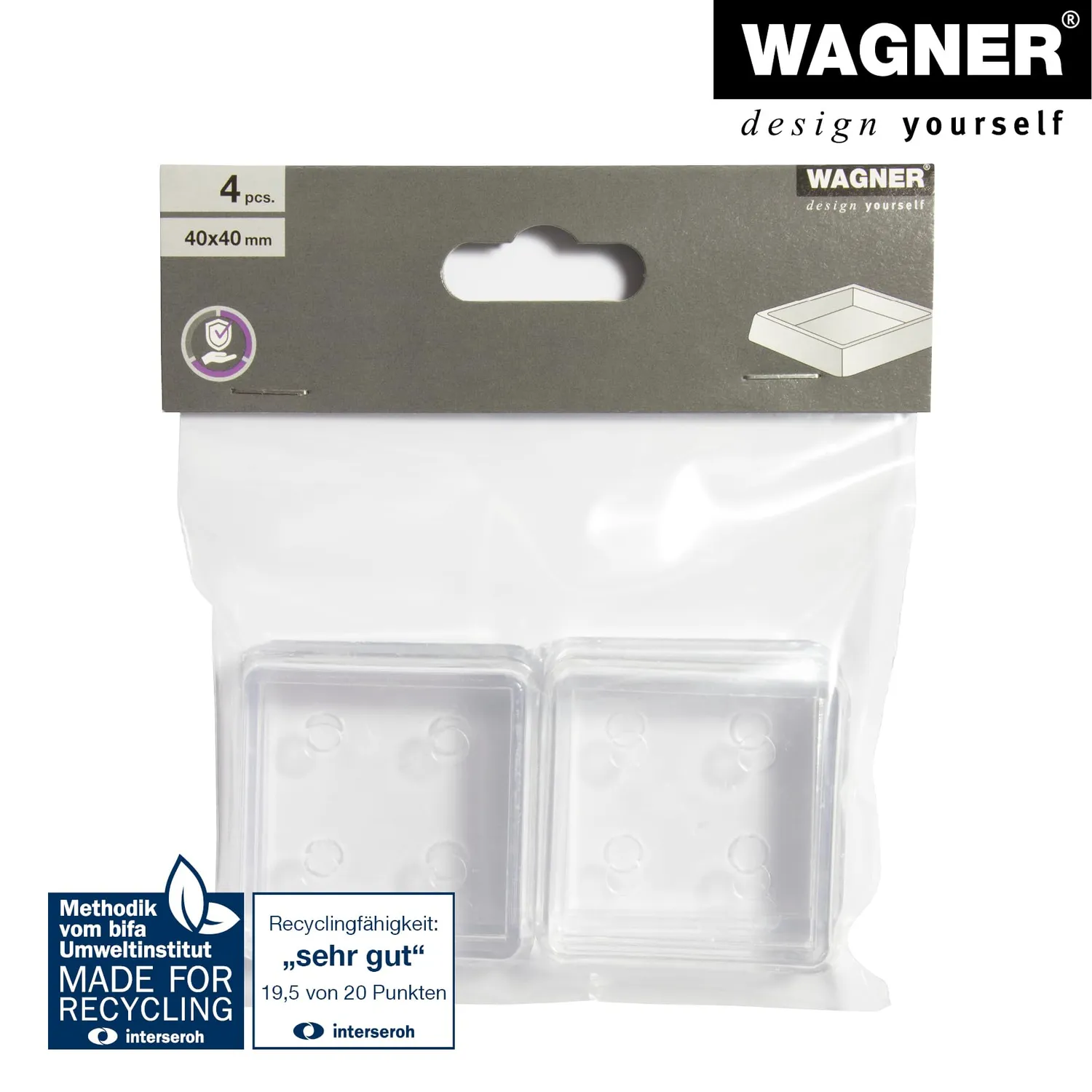 Wagner EH 0340 sottobicchieri mobili 4 pezzi trasparenti plastica