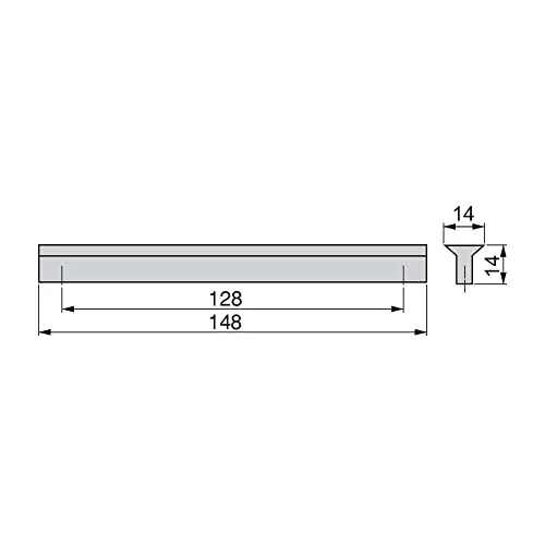 Emuca Maniglia Mobile 128 mm Alluminio Opaco Set 25 pz