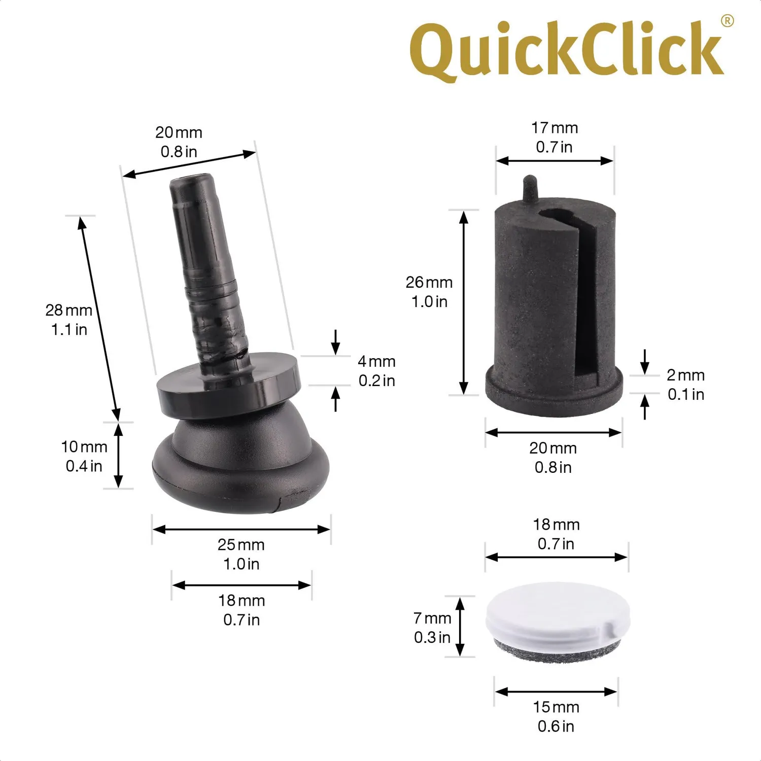 Wagner QuickClick Silencer Duo Feltrini 17/20 mm 4 pz
