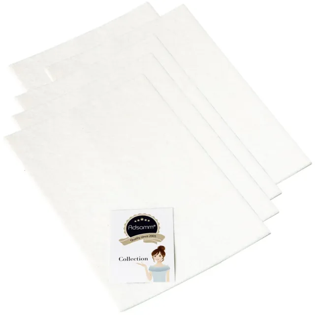 Adsamm Fogli Feltro Autoadesivo 20x30 cm Bianchi 5 pz 3,5 mm