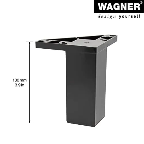 Wagner Design 12022101 gamba quadrata nera 100 mm