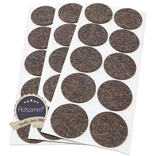 Adsamm feltrini lana ø 45 mm marroni 30 pezzi 3 mm