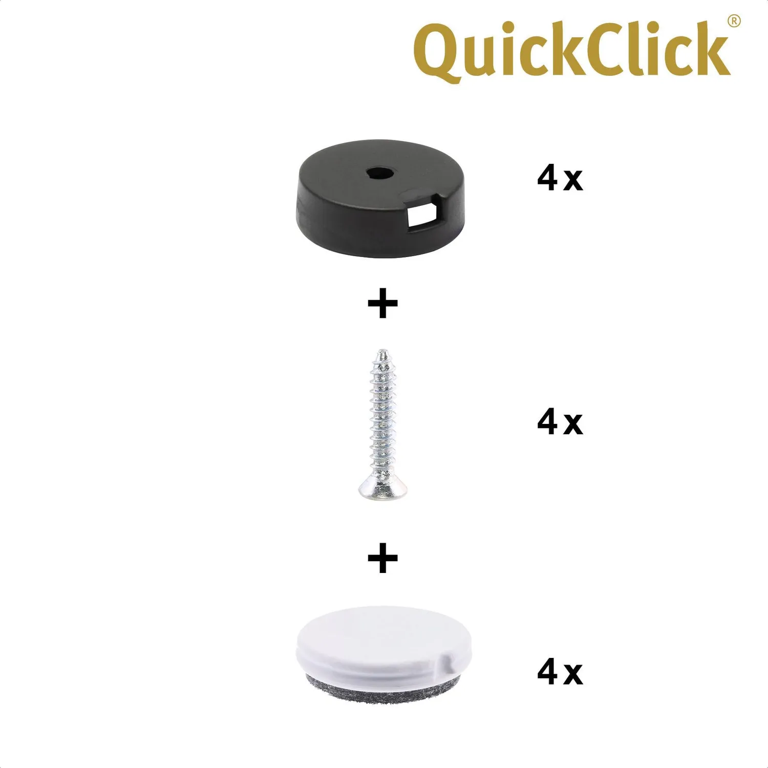 WAGNER QuickClick DUO Pattini 20 mm Feltro-Plastica 4 pz