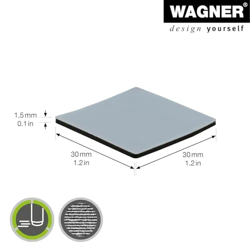 Wagner EH 1230 pattini PTFE adesivi 12 pezzi 30x30 mm grigi