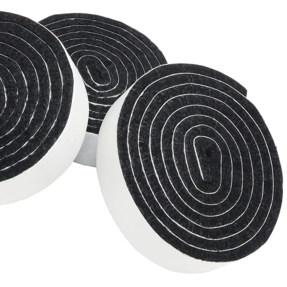 Adsamm Nastro feltro autoadesivo nero 19mm 3 rotoli