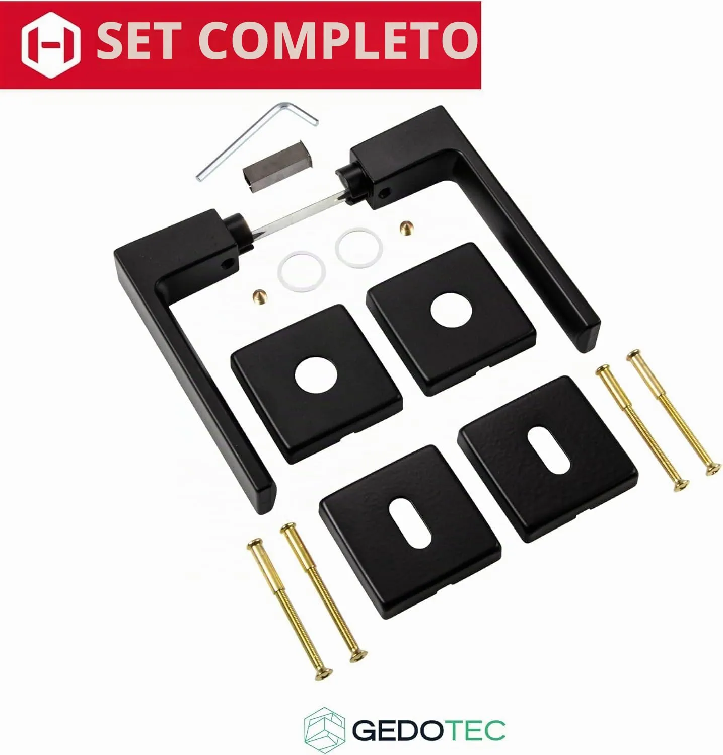 Gedotec Push 1317 maniglia porta BB rosetta 50 mm nero opaco