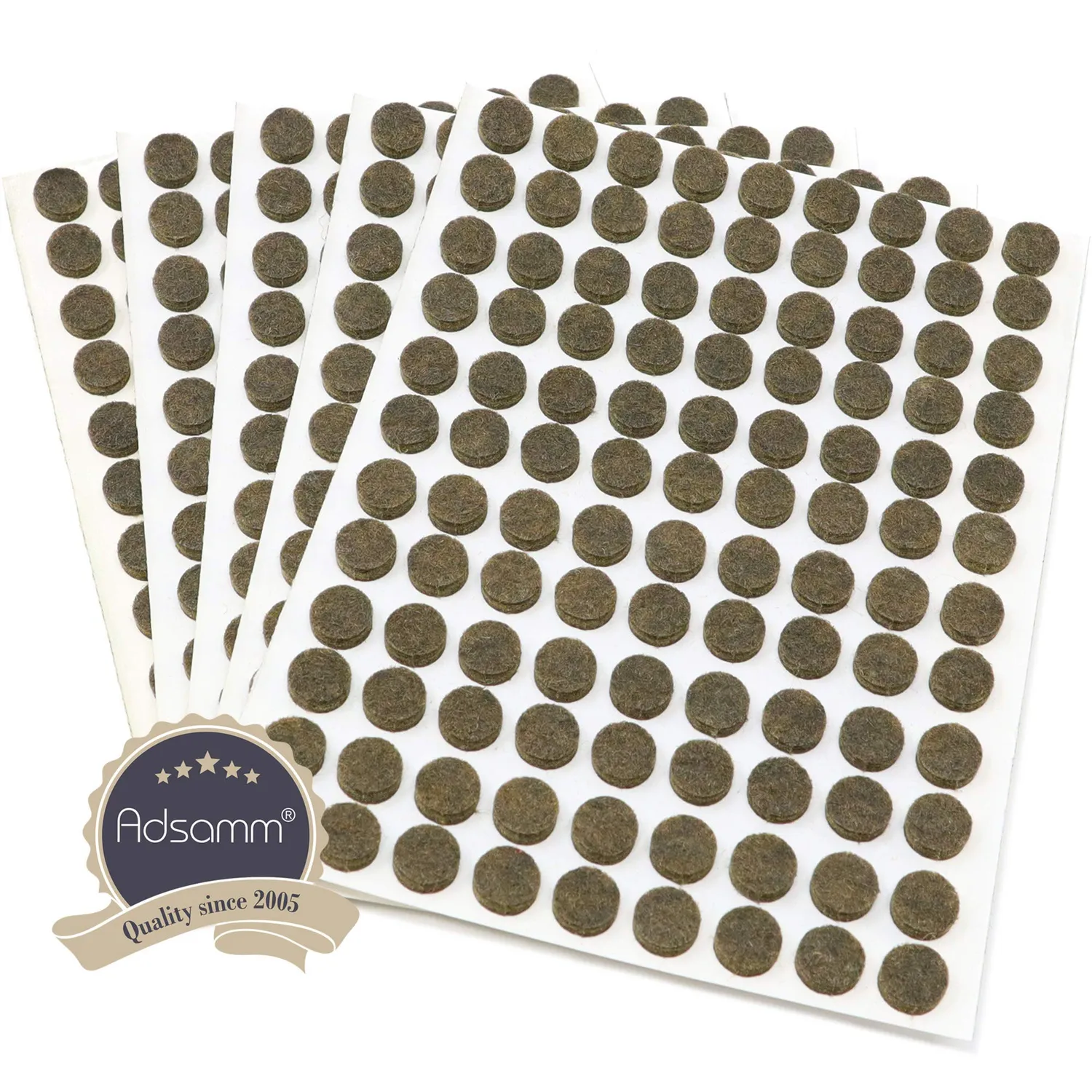 Adsamm feltrini autoadesivi Ø 10 mm marrone 540 pezzi sintetici 3,5 mm