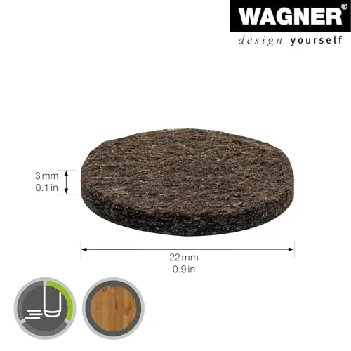 Wagner 15132299 feltrini adesivi 24 pezzi Ø 22 mm marroni