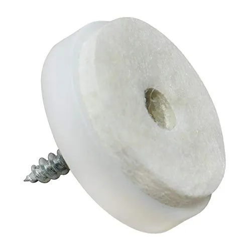 Adsamm 28 mm pattini bianchi 4 pezzi con vite feltro