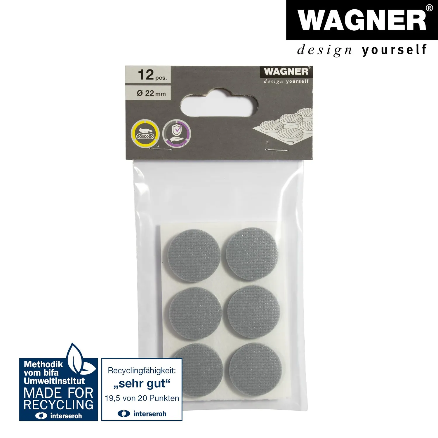 Wagner 16032299 Soft Pads EVA Mix 22mm 12 Pezzi Grigi