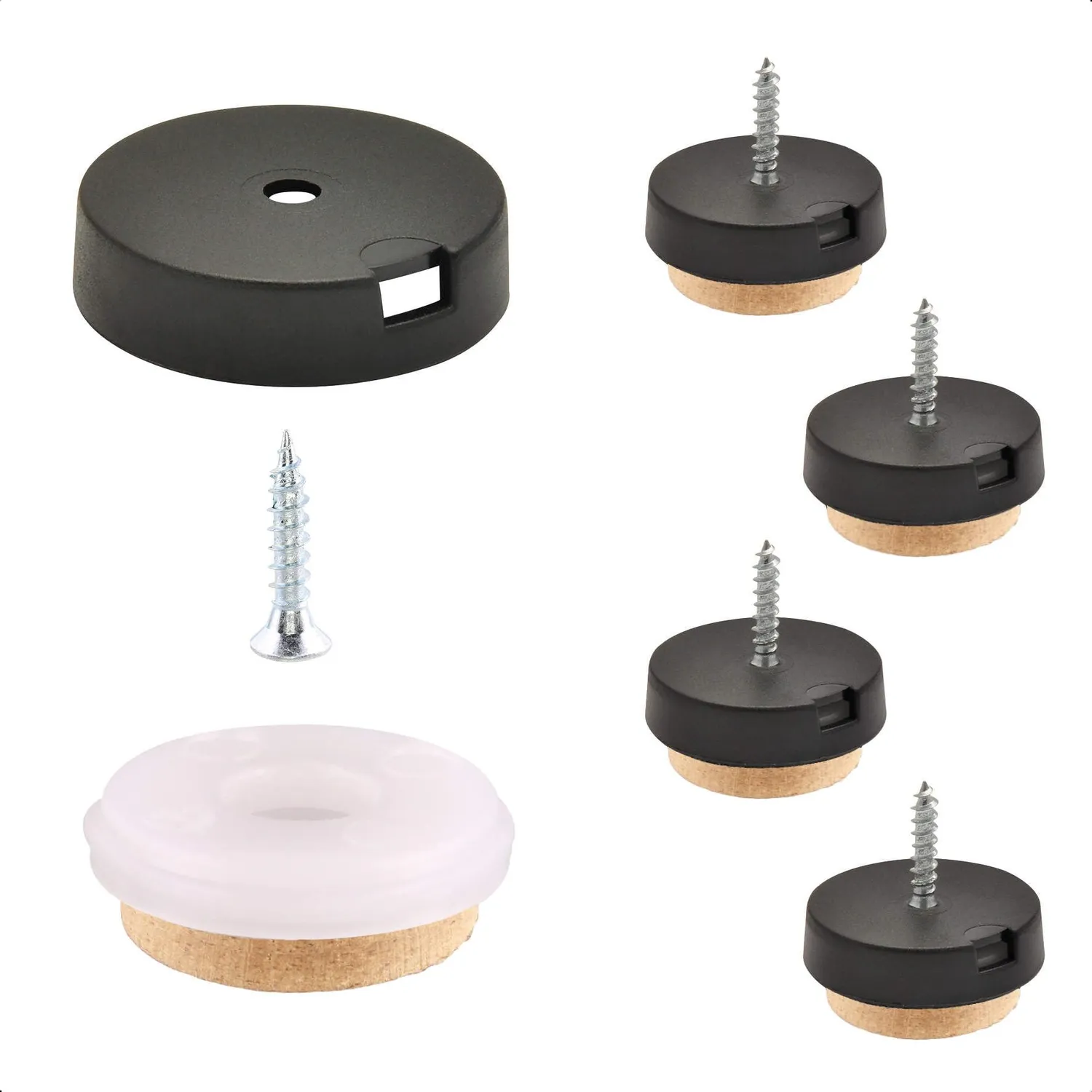 Wagner QuickClick 16782700 feltrini avvitare 4 pezzi Ø50mm