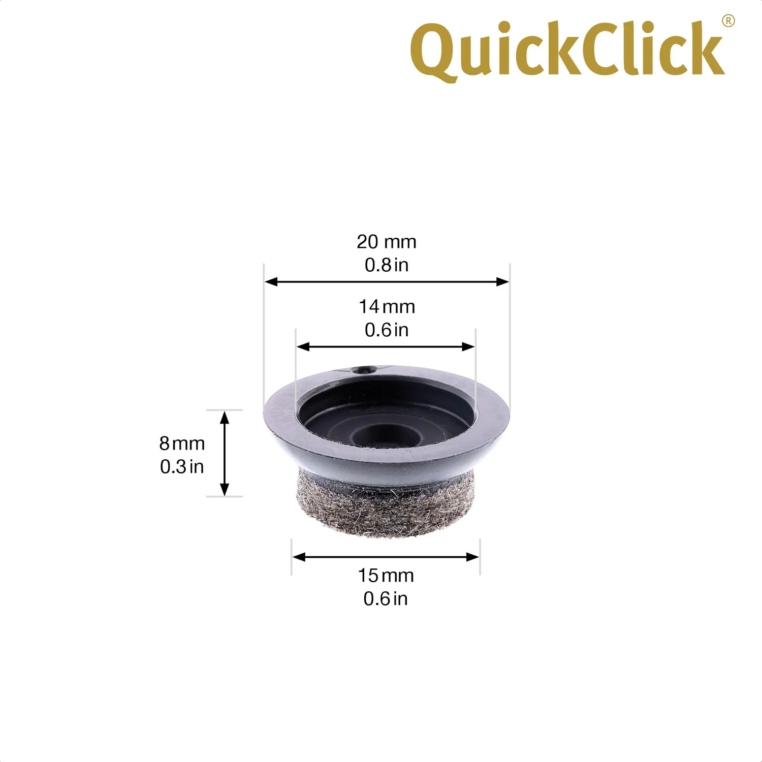 Wagner QuickClick Inserti Feltro Ø 20 mm 8 Pezzi Lana Slim