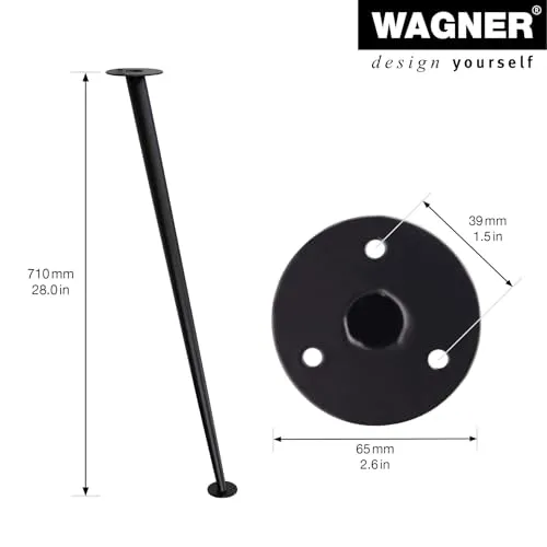 Wagner Style ST 5571 gamba mobile 71 cm nera 1 pezzo