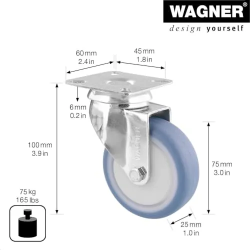 Wagner 03177601 Deluxe 1776 rotella 75 mm 1 pz morbida