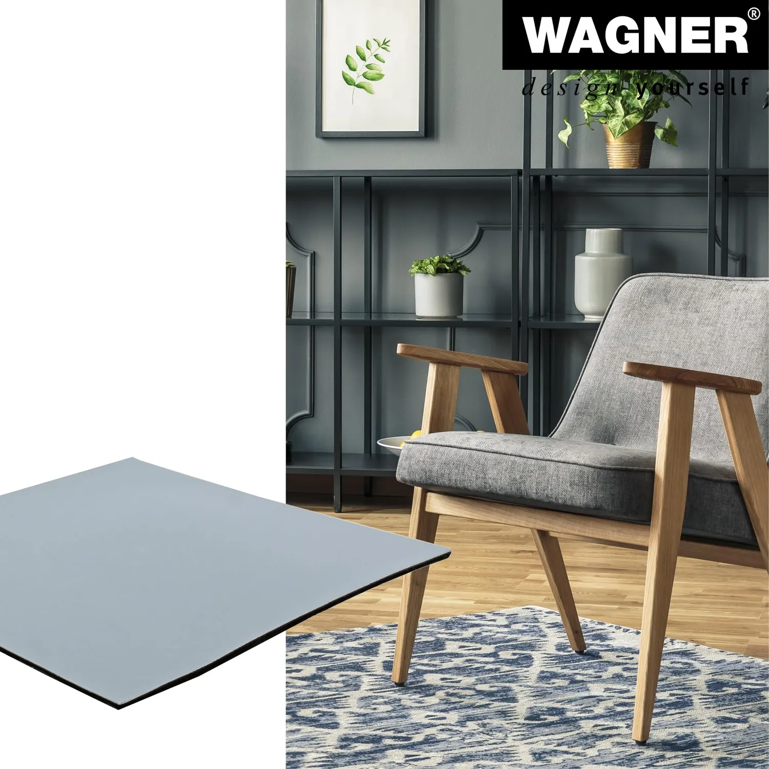 Wagner EH 1210 piastra PTFE 100x100mm grigia