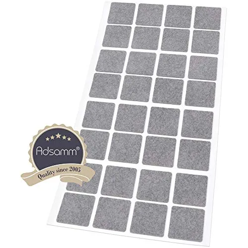 Adsamm Feltrini Ultrasottili 25x25 mm Grigi 32 Pezzi