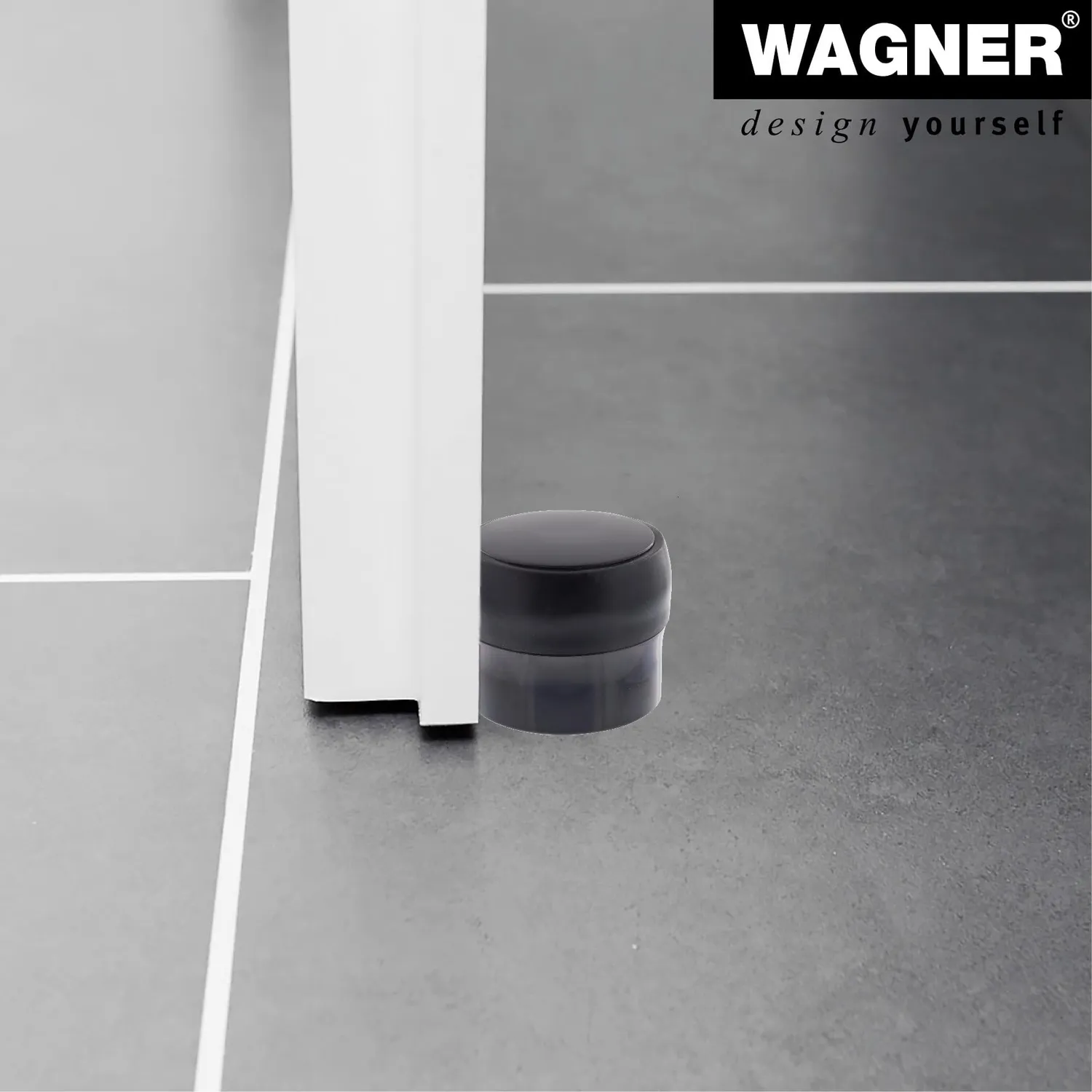 Wagner Black Deluxe fermaporta pavimento Ø40x30mm nero lucido