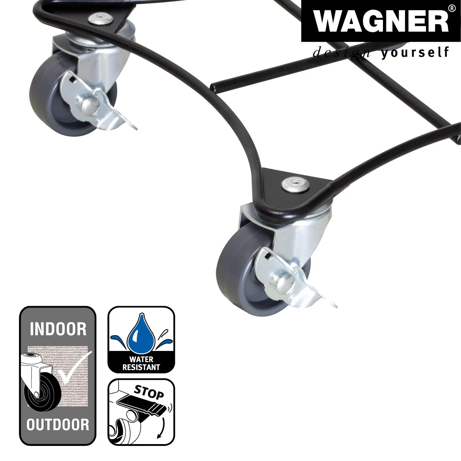 Wagner Retro Style 20094001 carrello piante nero Ø30 cm 60 kg