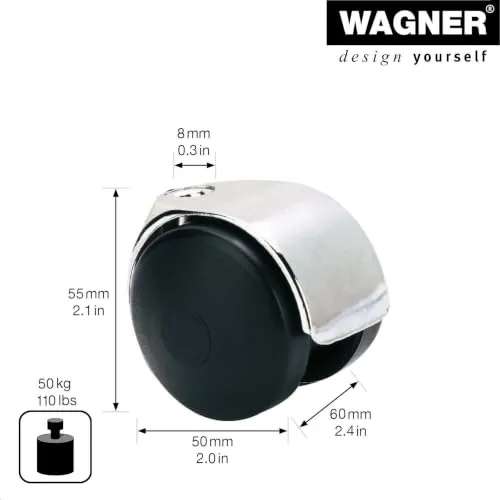 Wagner Design 01002101 rotella sedia Ø 50 mm dura 55 kg
