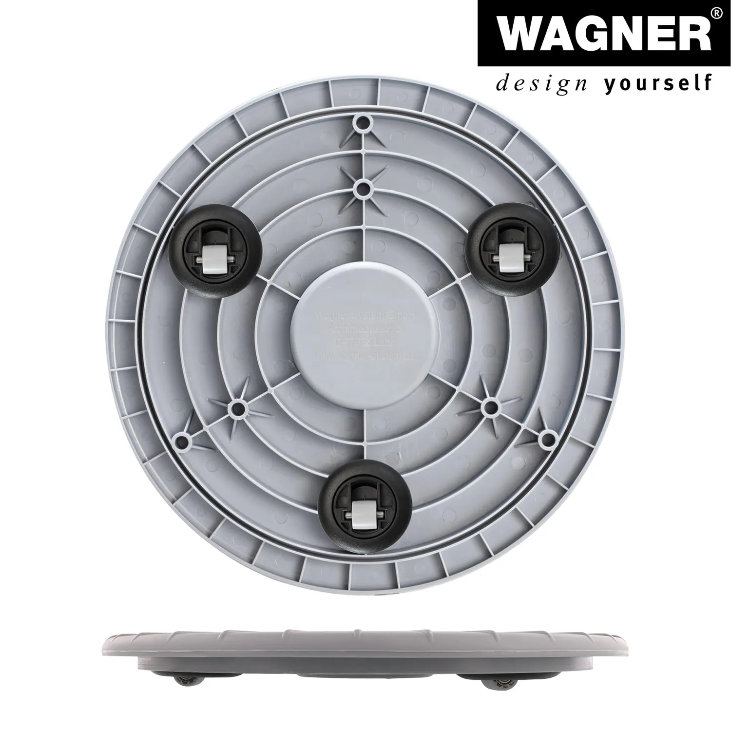Wagner Ultraflat Sottovaso Ø30 cm Grigio 100 kg