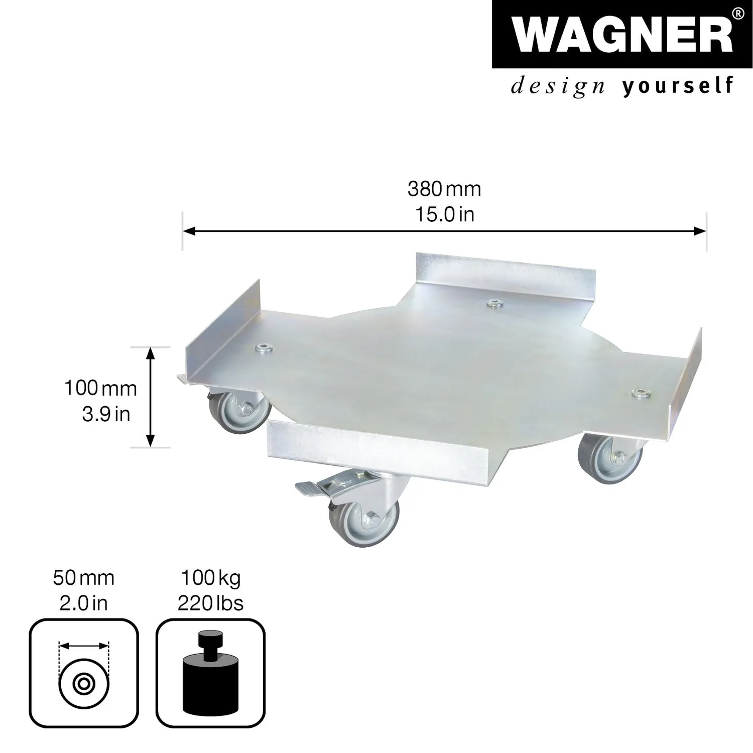 Wagner Steel Design GH 7010 sottovaso ruote Ø38 cm