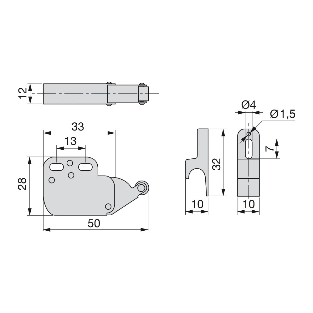 Emuca 1275415 chiusura mini-latch anta mobile set 10 pezzi