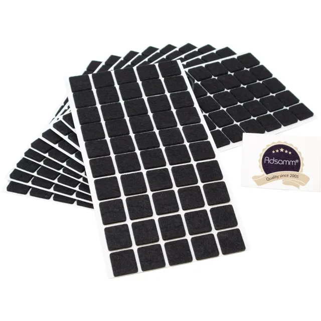 Adsamm feltrini autoadesivi neri 500 pezzi 20x20 mm