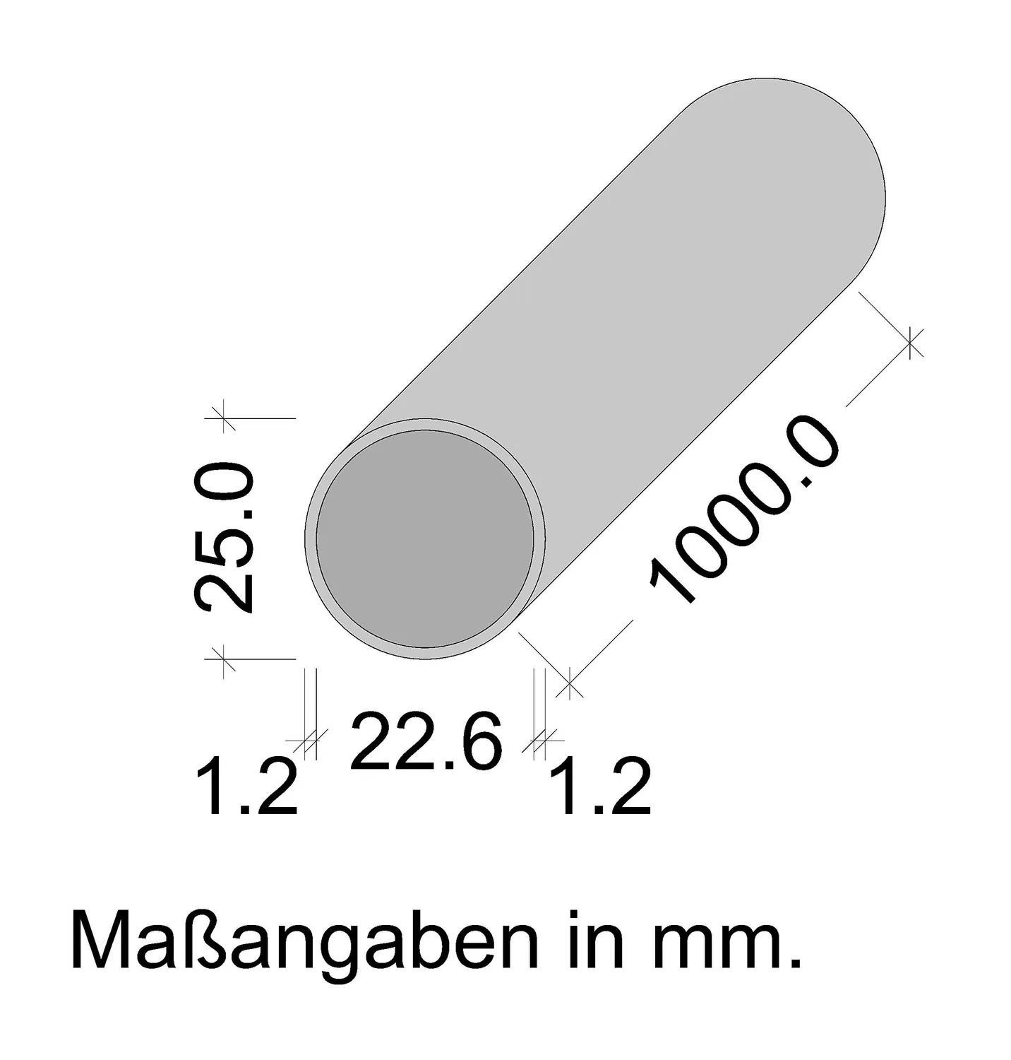 Gedotec asta appendiabiti armadio inox Ø25 mm 1000 mm 1 pezzo