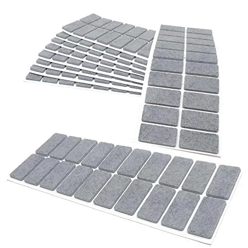 Adsamm feltrini autoadesivi grigi 20x40 mm 200 pezzi rettangolari