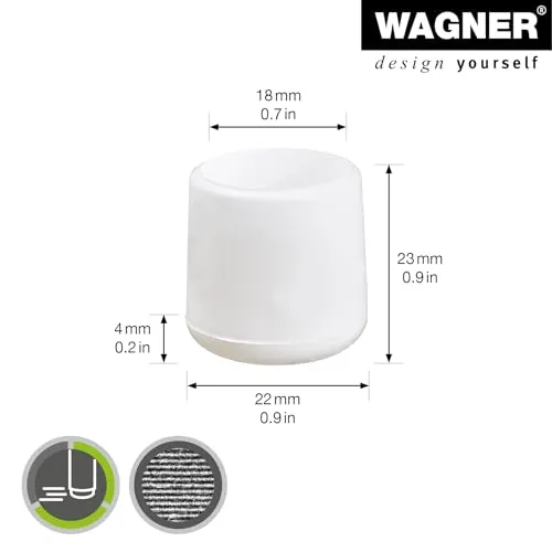 Wagner 15062799 tappi per tubi acciaio 4 pezzi Ø 18/22 mm bianchi