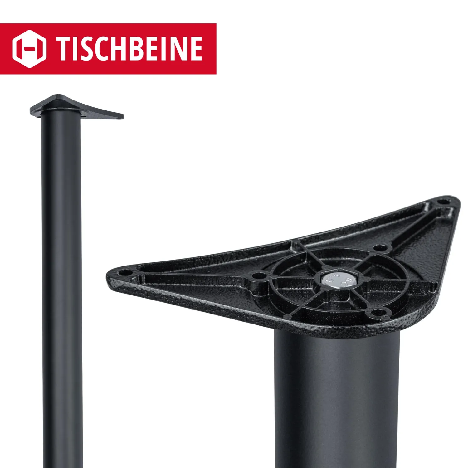 Gedotec gambe tavolo 710mm nero opaco D60 4 pezzi