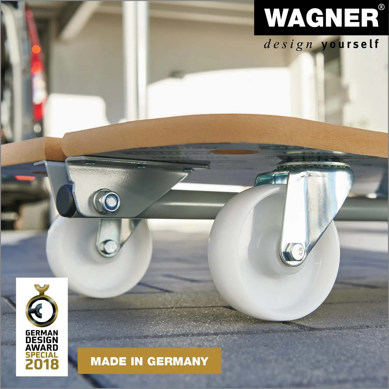 Wagner MM 1389 Carrello Trasporto 79x39 cm 200 kg Timone
