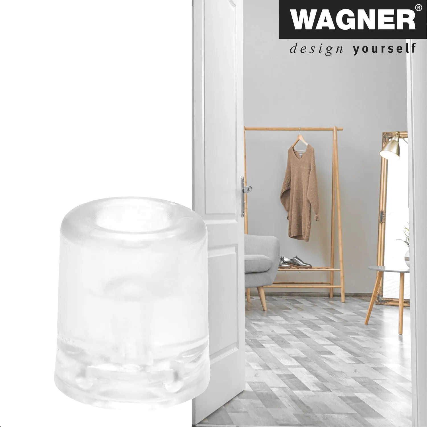 Wagner Vulkano Medium fermaporta gomma 31x34mm trasparente