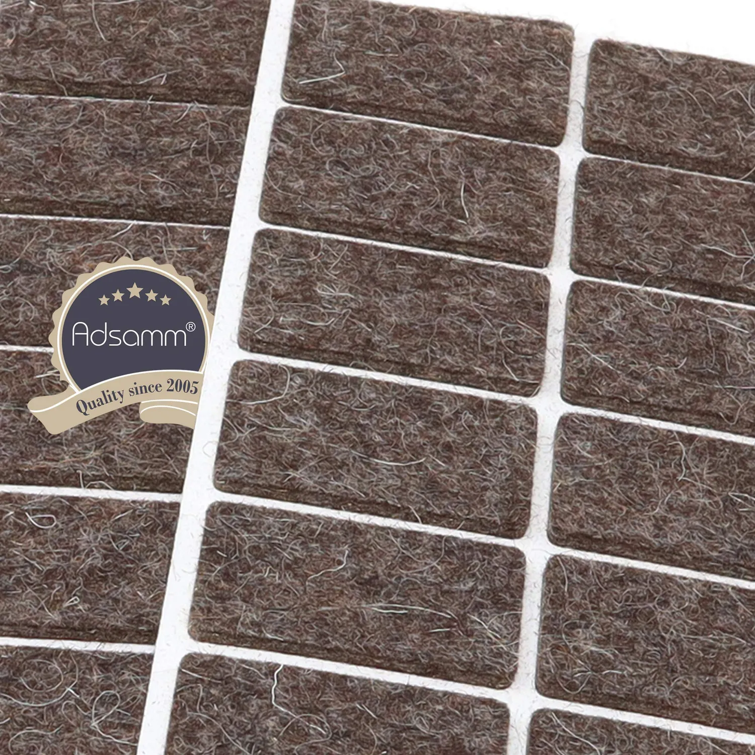 Adsamm Quality Feltrini Lana 20x40 mm Marroni 20 pz Rettangolari